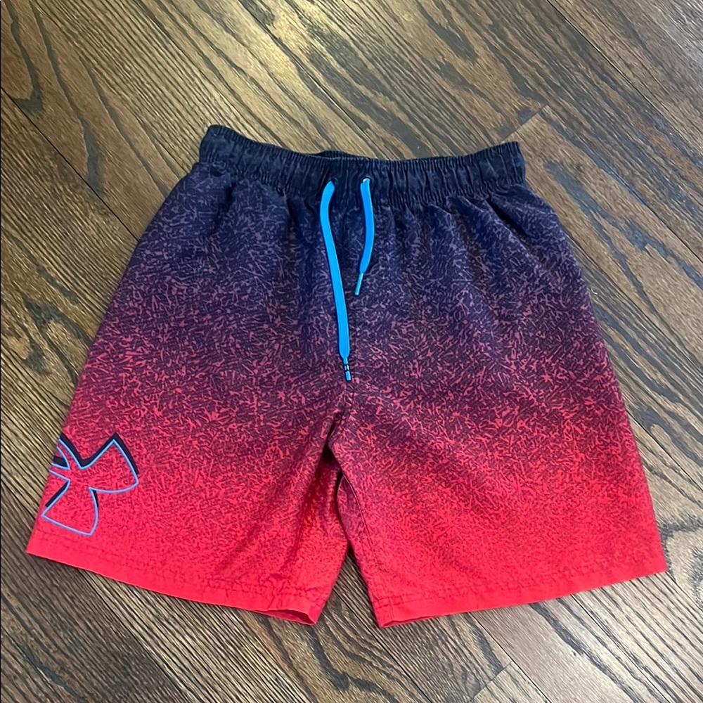 Under Armour Boy’s Red and Black Swim Trunks